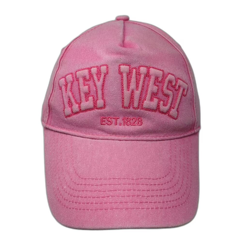 ETO Apparel 5 Panel Pink One Size Hat Key West EST 1828 Slideback Adjustable